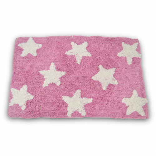 Alfombra baño 50 x 80 cm estrellas rosa