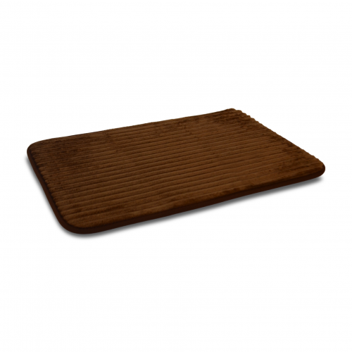 alfombra microfibra 40 x 60 cm ribete horizontal marrón