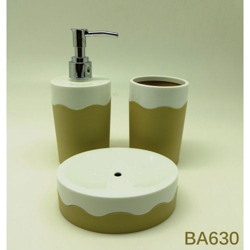 Set x3 piezas de baño - Beige/Blanco