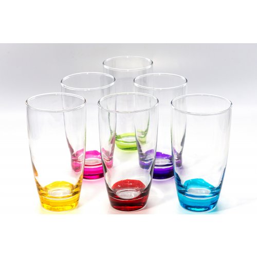 Set x6 vasos jugo con base transparente