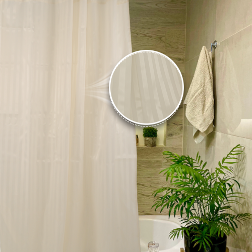 Cortina baño 180 x 180 cm tramado rayas natural