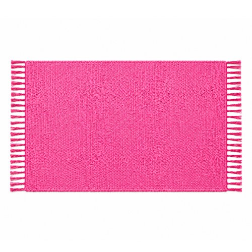 Alfombra de algodón chindi lisa fucsia - Ver tamaños disponibles