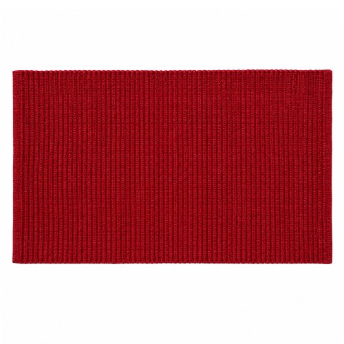 Alfombra lisa algodón con ribetes bordo