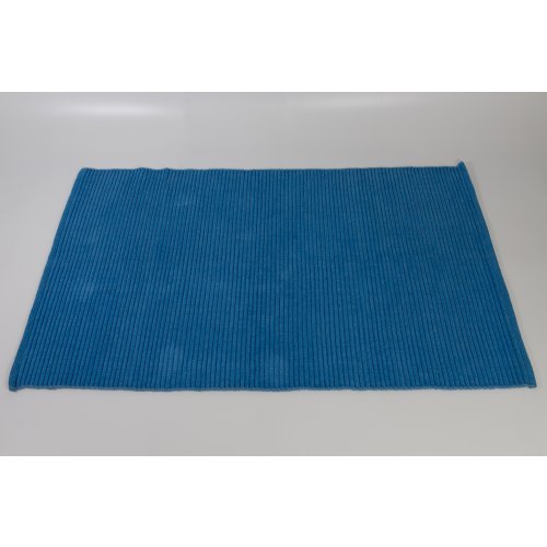 Alfombra algodón 90x150 cm con ribetes azul