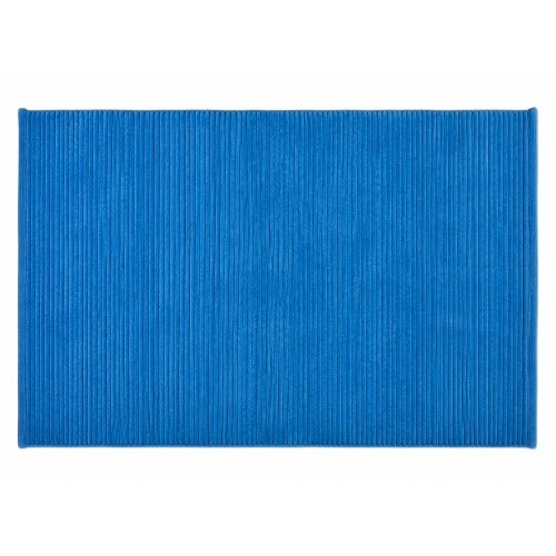 Alfombra algodón 90x150 cm con ribetes azul