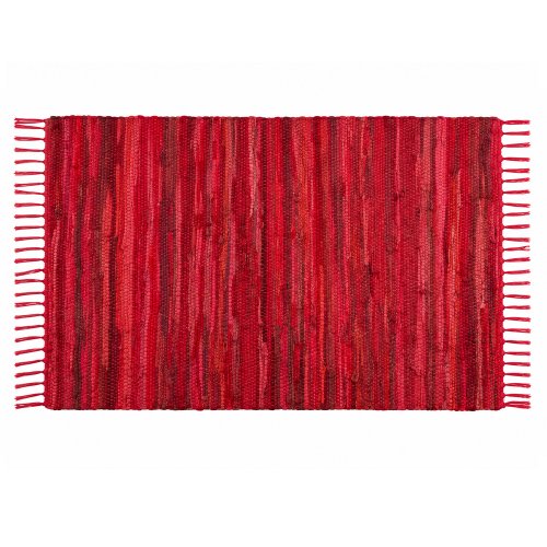Alfombra cuero chindi naranja