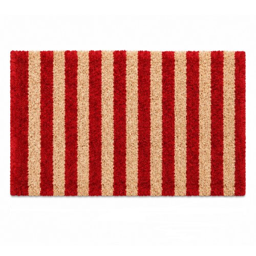 Alfombra pelo corto con rojo y beige