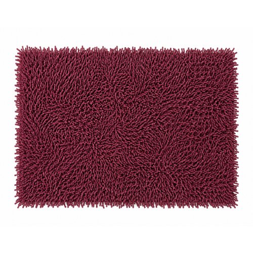 Alfombra 70 x 120 cm pelo largo bordó