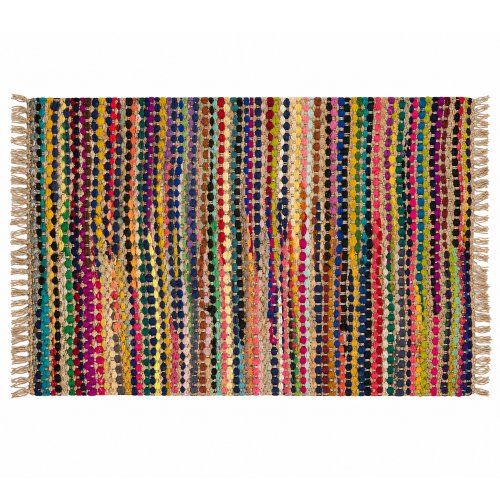 Alfombra chindi gorda con yute 120x180 cm colores surtidos.