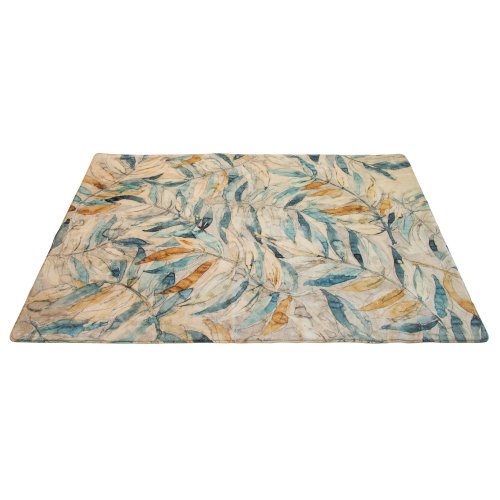 Carpeta con pelo corto, color natural con antideslizante impresa rectangular 120 x 180 cm