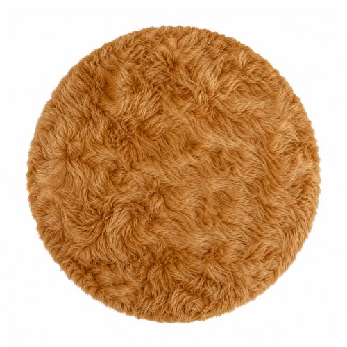 Alfombra peluda redonda beige