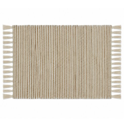 Alfombra de algodon y yute chindi blanco