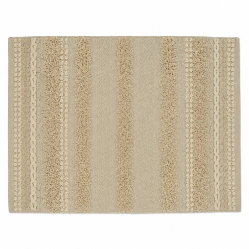 Alfombra con guarda flecos natural