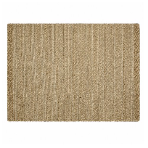 Alfombra 150 x 240 cm yute con hilos algodón blancos