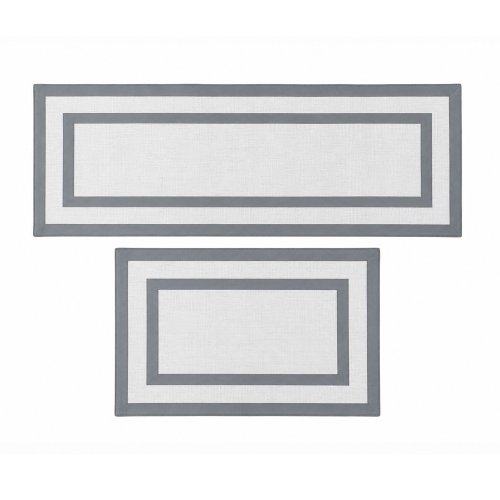 Set x 2 alfombras 45 x 75 cm y 45 x 120 cm gris con bordes grises