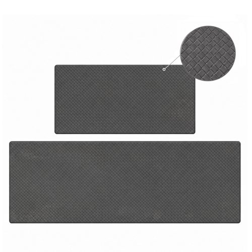 Set x 2 alfombras cocina lisa gris 45 x 75 cm + 45 x 120 cm