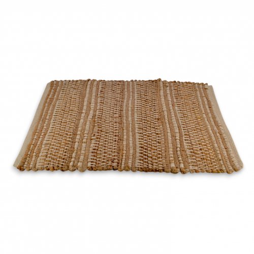 Alfombra yute y algodón lineas natural