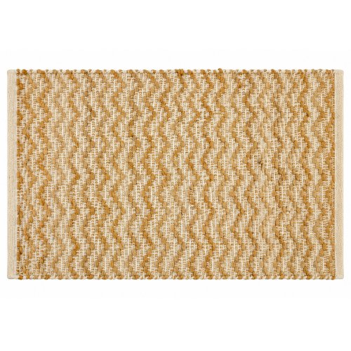 Alfombra yute y algodón natural trama ondas