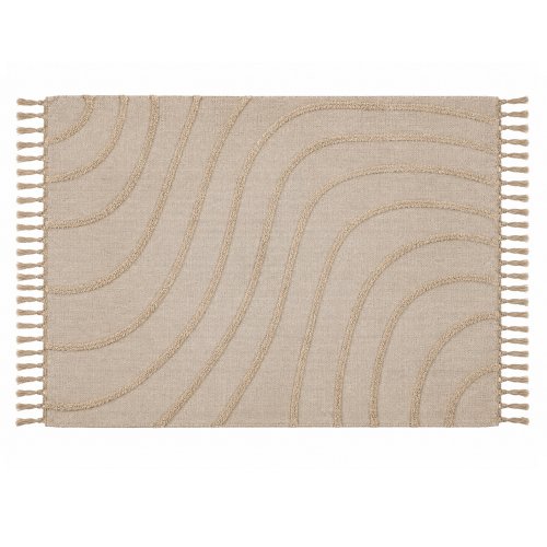 Alfombra  natural con pelo largo en ondas