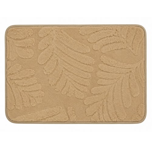 Alfombra 100 x 150 cm hoja con relieve beige.