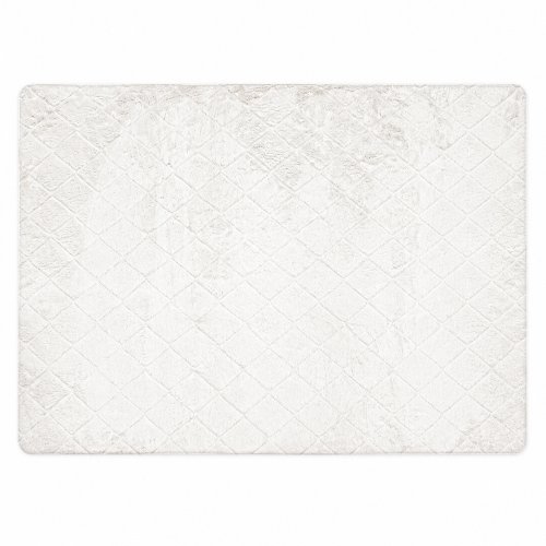 Alfombra rombos con relieve blanco