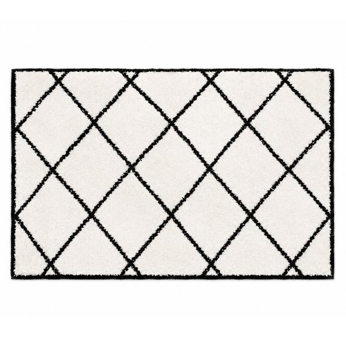 Alfombra natural 170 x 240 cm con rombos negros