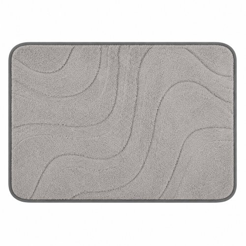 Alfombra 120 x 180 cm pelo corto con relieve gris.