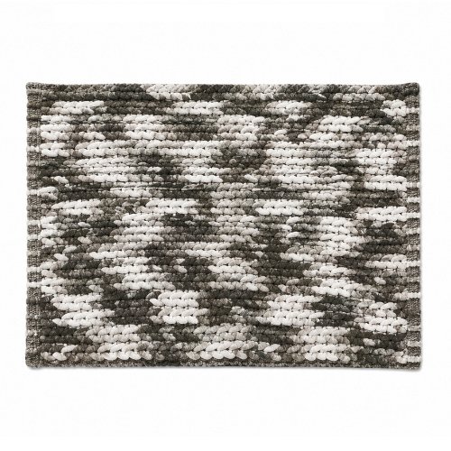 Alfombra 50 x 80 cm trenzas combinadas gris y blanco