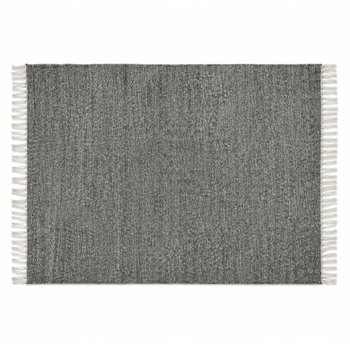 Alfombra jaspeada con flecos gris