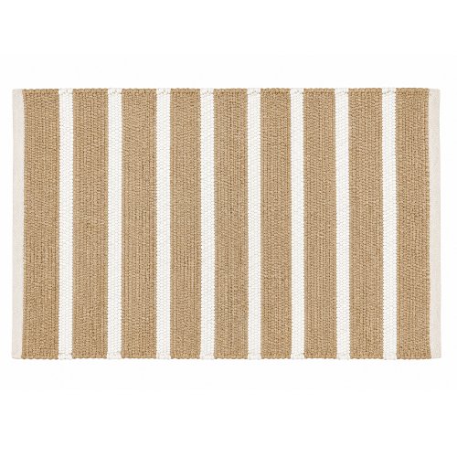 Alfombra yute y chindy 70 x 115 cm rayas blancas