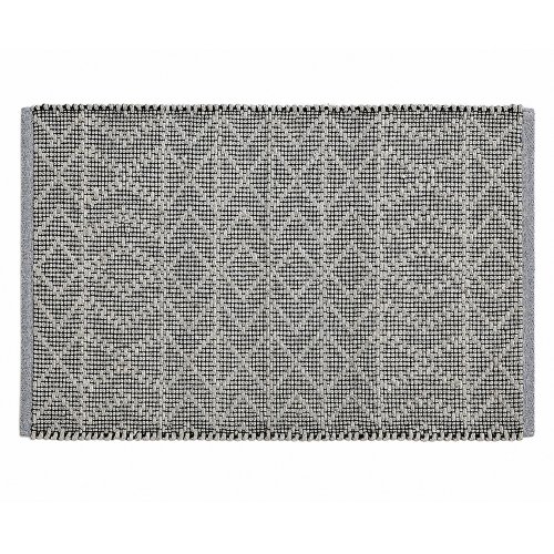 Alfombra rombos cruces y lineas gris