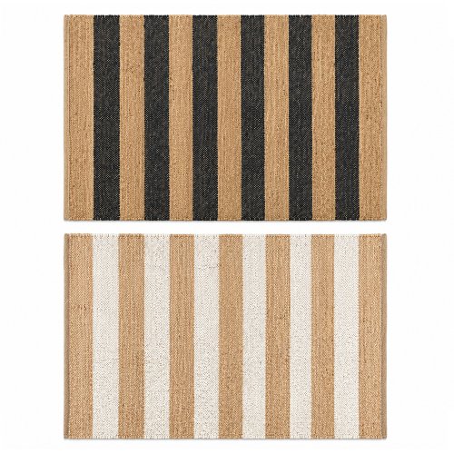 Alfombra yute franjas colores surtidos