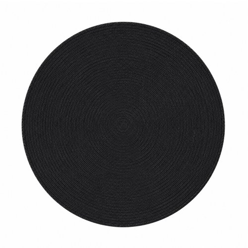 Alfombra redonda 90 x 90 cm R yute negro