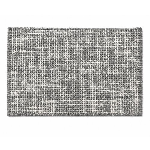 Alfombra 50 x 80 cm con tejido grueso y entramado gris