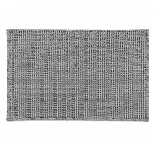 Alfombra 50 x 80 cm con diseño de tejido grueso gris