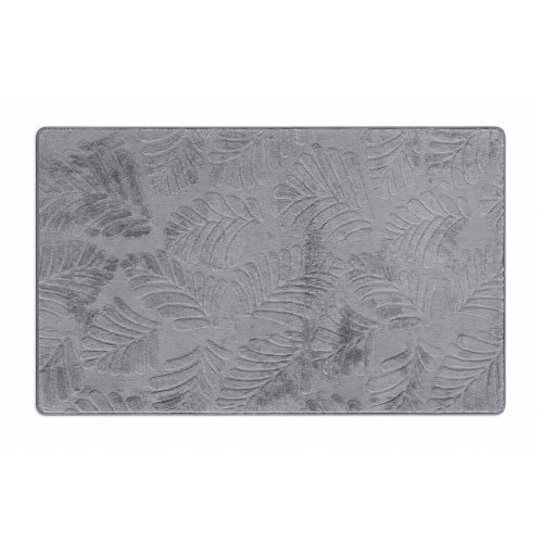 Alfombra 95 x 150 cm pelo corto hojas gris