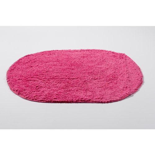 Alfombra de baño 40 x 60 cm oval lisa rosa
