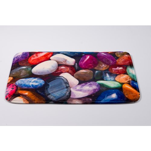 Alfombra de baño de microfibra 40 x 60 cm piedras de colores