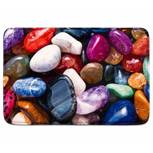 Alfombra de baño de microfibra 40 x 60 cm piedras de colores