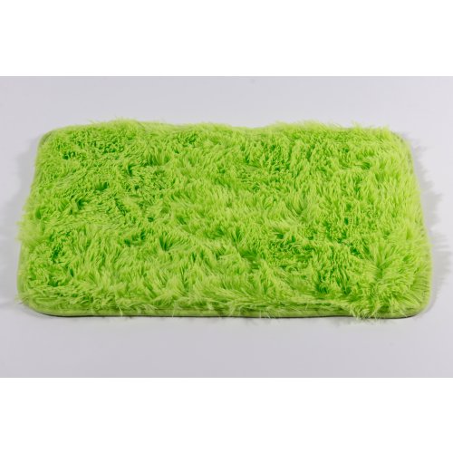 Alfombra de baño de microfibra 40 x 60 cm pelo largo verde