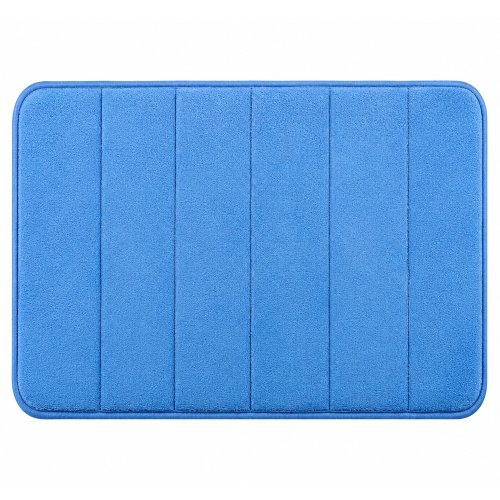 Alfombra de baño de microfibra 40 x 60 cm memory foam liso celeste