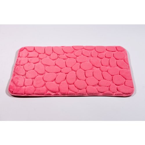 Alfombra de baño de microfibra 40 x 60 cm piedras rosa