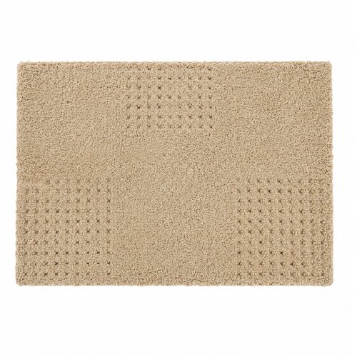 Alfombra de baño 40x60 cm cuadrados calados blanca.