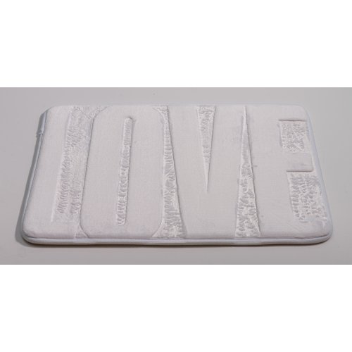 (B0157 / B0171) Alfombra de baño microfibra 43 x 61 cm love blanco.