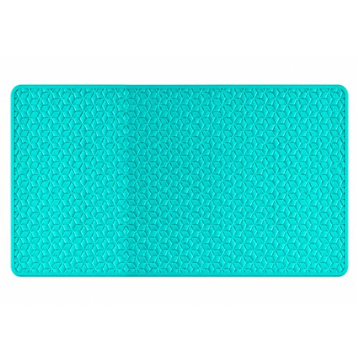 Alfomb baño rectang rombos 70 x 38 cm turquesa