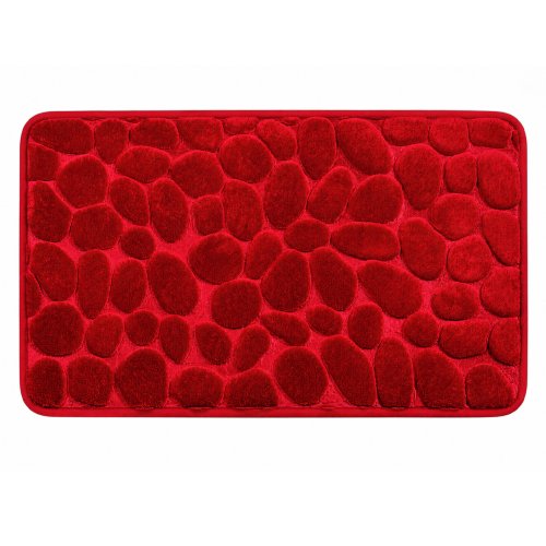 (B0081 / B0120 / B0261) Alfombra de baño de microfibra 40 x 60 cm piedras bordo