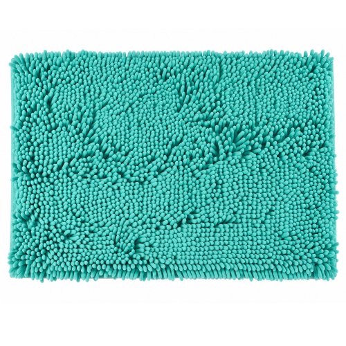 (B0037 - B0173) Alfombra microfibra pelo largo 40 x 60 cm verde agua