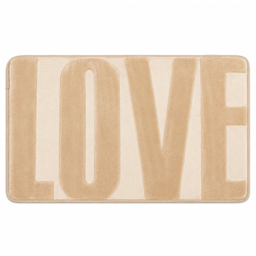 (B0157 / B0171) Alfombra de baño microfibra 43 x 61 cm love beige.
