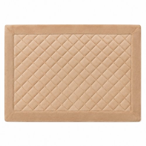 Alfombra memory foam 50x80 cm con borde rayado e interior cuadrillé