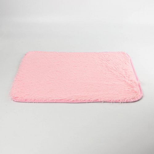 Alfombra baño 40 x 60 cm pelo largo rosa claro